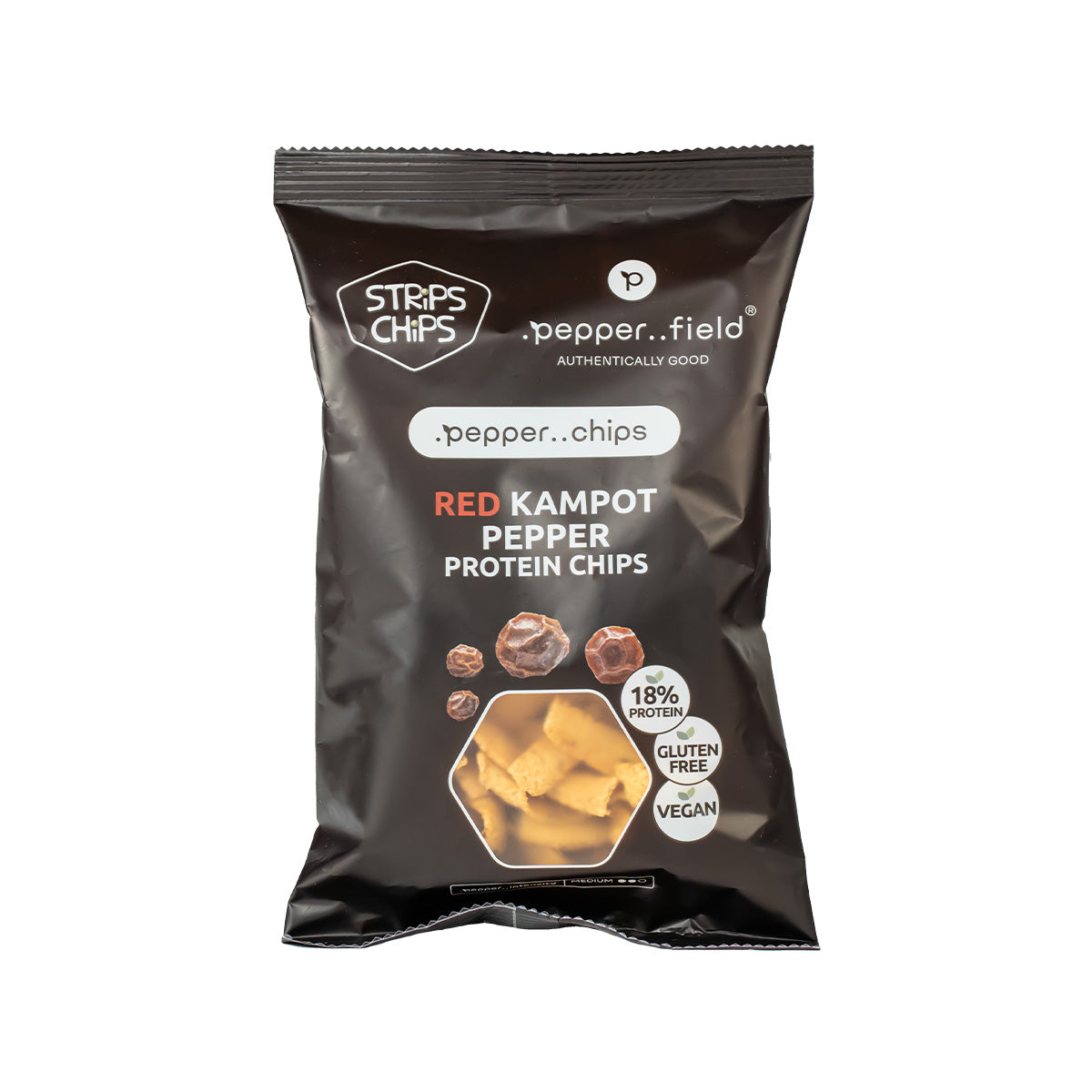 Proteínové chipsy s červeným Kampotským korením